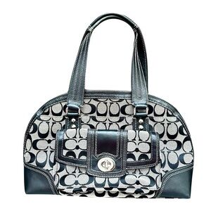 F13977 Coach Signature Demi Dome Turn-lock Satchel